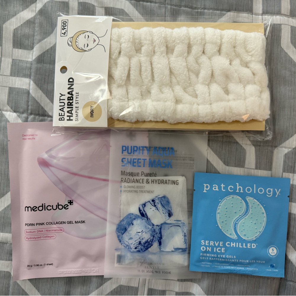 NWT beauty hairband / 2 masks and 1 pack of eye gels